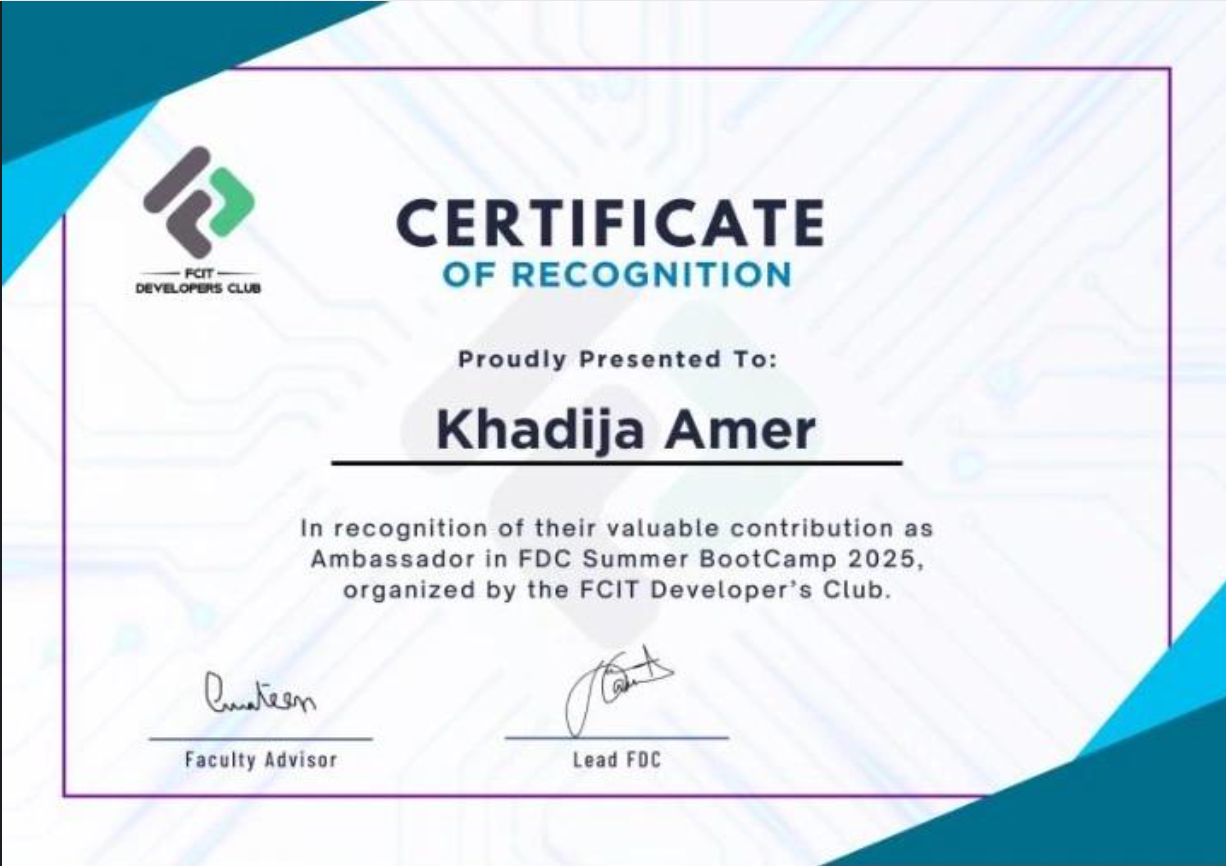 FDC Summer Bootcamp 2025 — Campus Ambassador