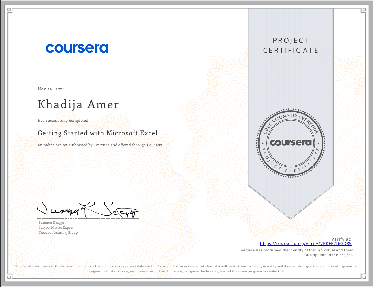 Introduction to Excel